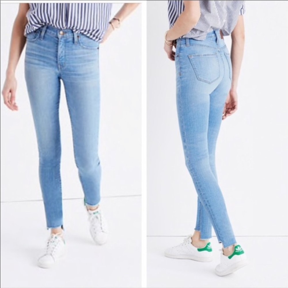 Madewell high rise step hem jean